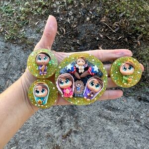 Puerto Rico flag manger Christmas manger magnetic Christmas scene Jesus manger